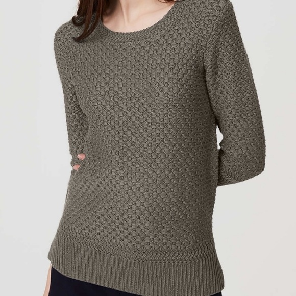 LOFT Mercerized Cotton Basket Weave Sweater - Picture 7 of 7